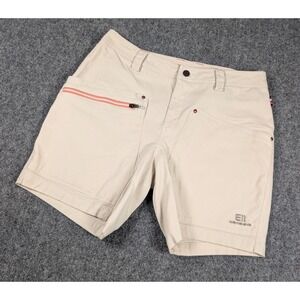 E11 State of Elevenate Pebble Shorts Womens Large Ecru Stretch Canvas‎